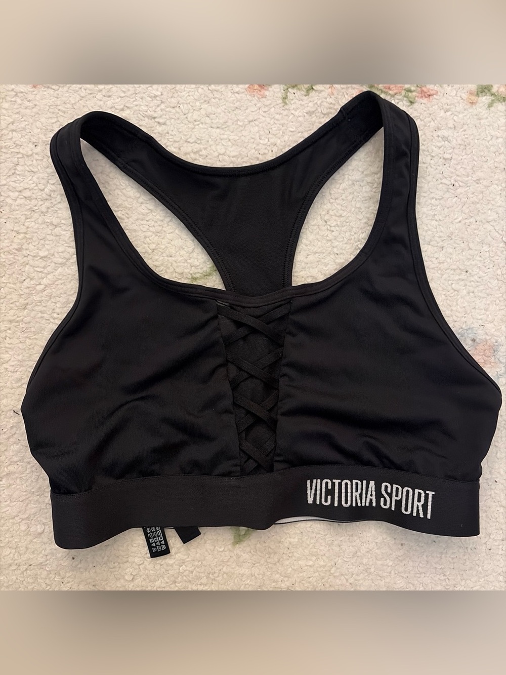 Victoria's Secret Black Crisscross Front Racerback Sports Bra